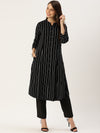 Black & White Striped Kurta