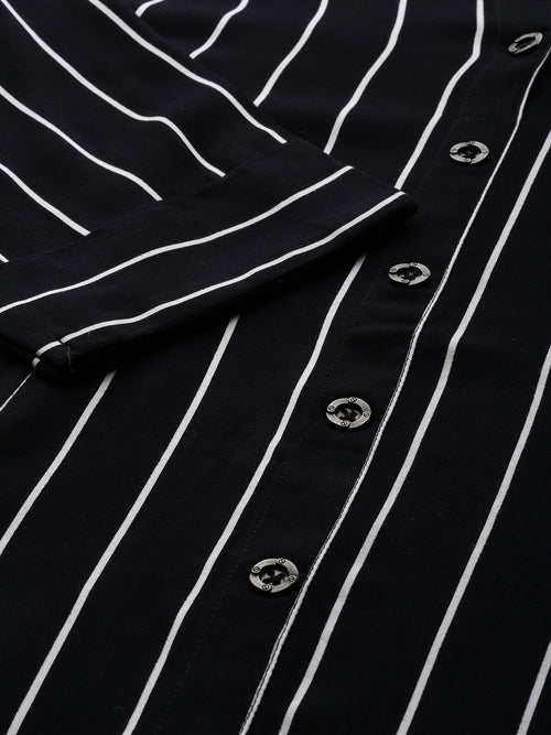 Black & White Striped Kurta
