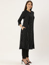 Black & White Striped Kurta