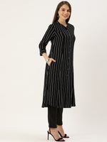 Black & White Striped Kurta