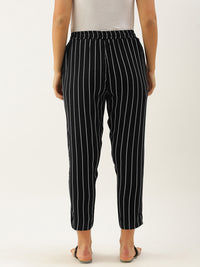 Black Striped Slim Fit Pencil Pant