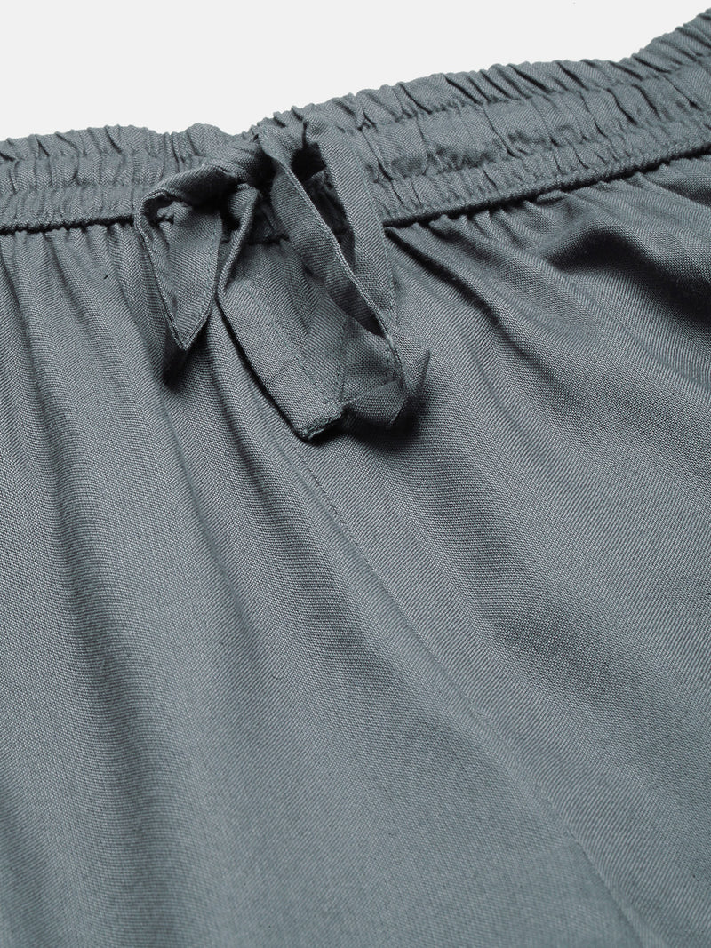 Grey Pleated Regular Trousers