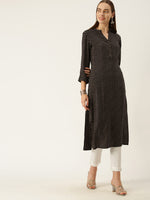 Black Printed Kurta