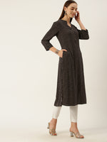 Black Printed Kurta