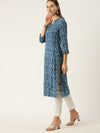 Blue Ethnic Motifs Printed Kurta