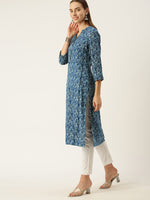 Blue Ethnic Motifs Printed Kurta