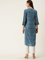 Blue Ethnic Motifs Printed Kurta