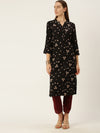 Black Geometric Printed Kurta