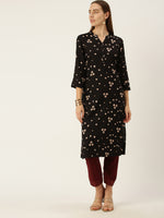 Black Geometric Printed Kurta