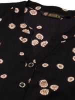 Black Geometric Printed Kurta