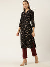 Black Geometric Printed Kurta