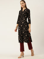 Black Geometric Printed Kurta