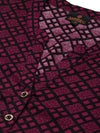 Maroon Geometric Printed Kurta
