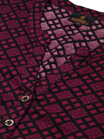 Maroon Geometric Printed Kurta