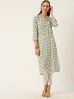 Beige Ethnic Motifs Printed Kurta