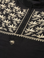Black Yoke Design Straight Cut Kurta