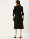 Black Yoke Design Straight Cut Kurta