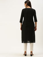 Black  Beige Chevron Printed Kurta