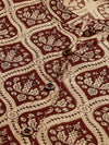 Beige  Maroon Bagru Printed Kurta