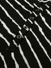 Black  White Lehriya Striped Kurta