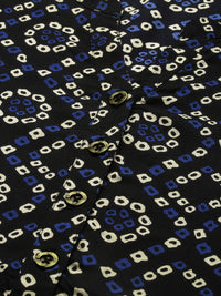 Black  Blue Batik Printed Kurta