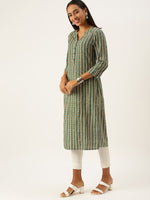 Green Floral Printed Kurta