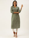 Green Floral Printed Kurta