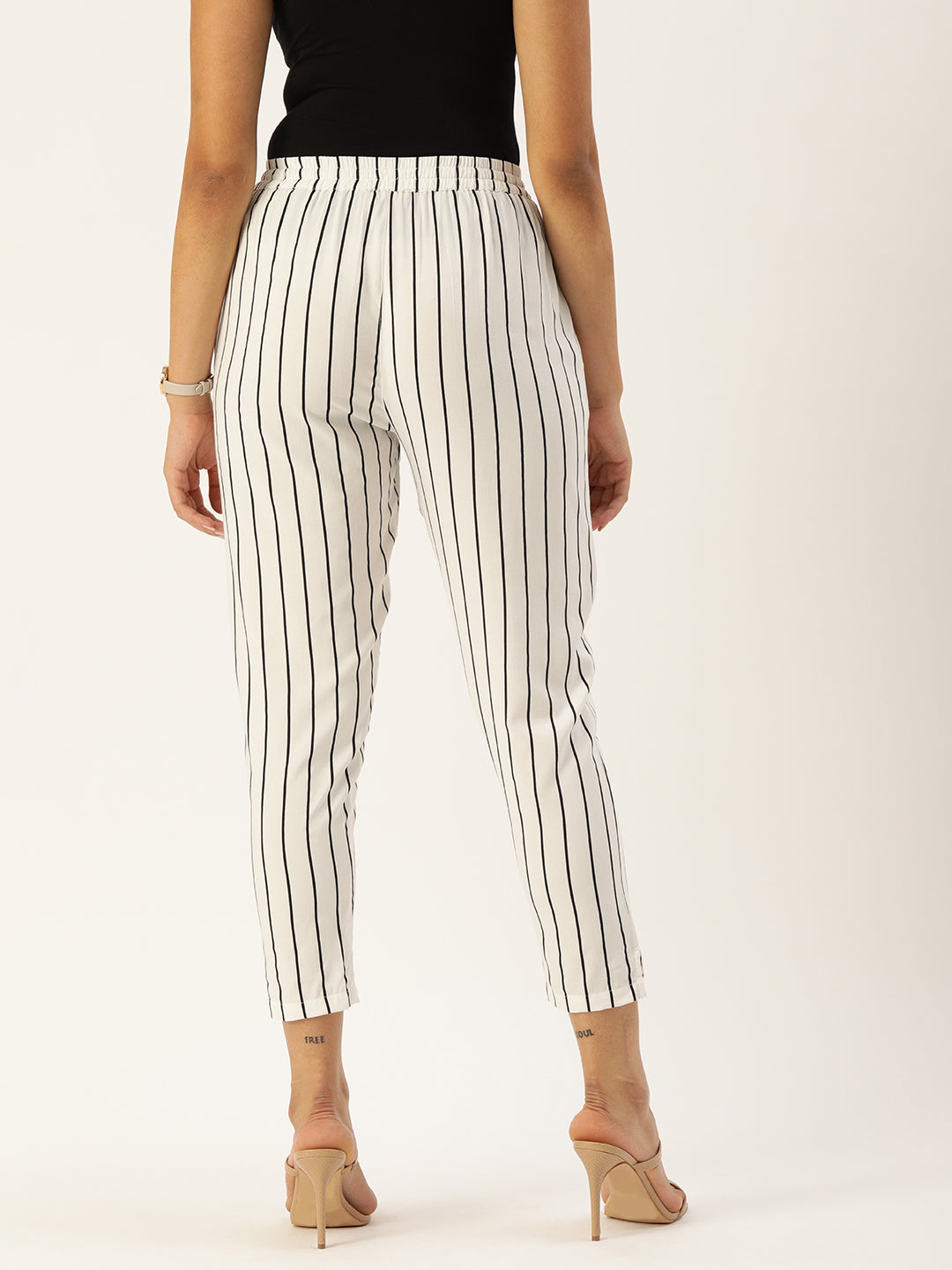 Buy Black  White Trousers  Pants for Women by Fig Online  Ajiocom