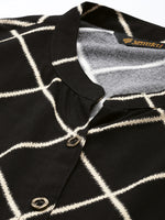 Black  Off White Checked Kurta