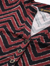 Maroon Black Chevron Printed Straight Cut Kurta