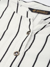 White  Black Striped Princess Cut Kurta