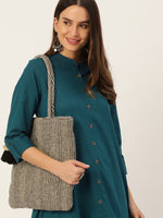 Teal Blue Solid Princess Cut Kurta