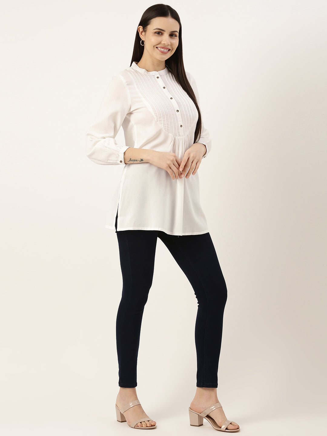 Ivory Rayon Short Kurta