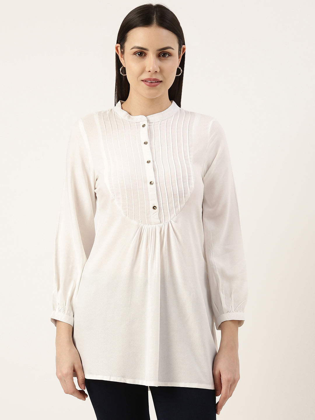 Ivory Rayon Short Kurta