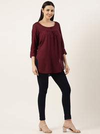 Wine Rayon Short Kurta