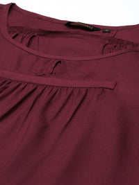 Wine Rayon Short Kurta