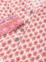 Orange Ethnic Motifs Printed Straight Rayon Kurta