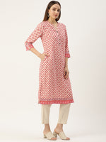 Orange Ethnic Motifs Printed Straight Rayon Kurta