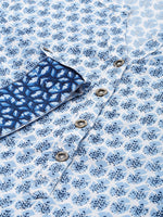Blue Ethnic Motifs Printed Straight Rayon Kurta