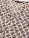 Beige Ethnic Motifs Printed Straight Rayon Kurta