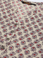 Beige Ethnic Motifs Printed Straight Rayon Kurta