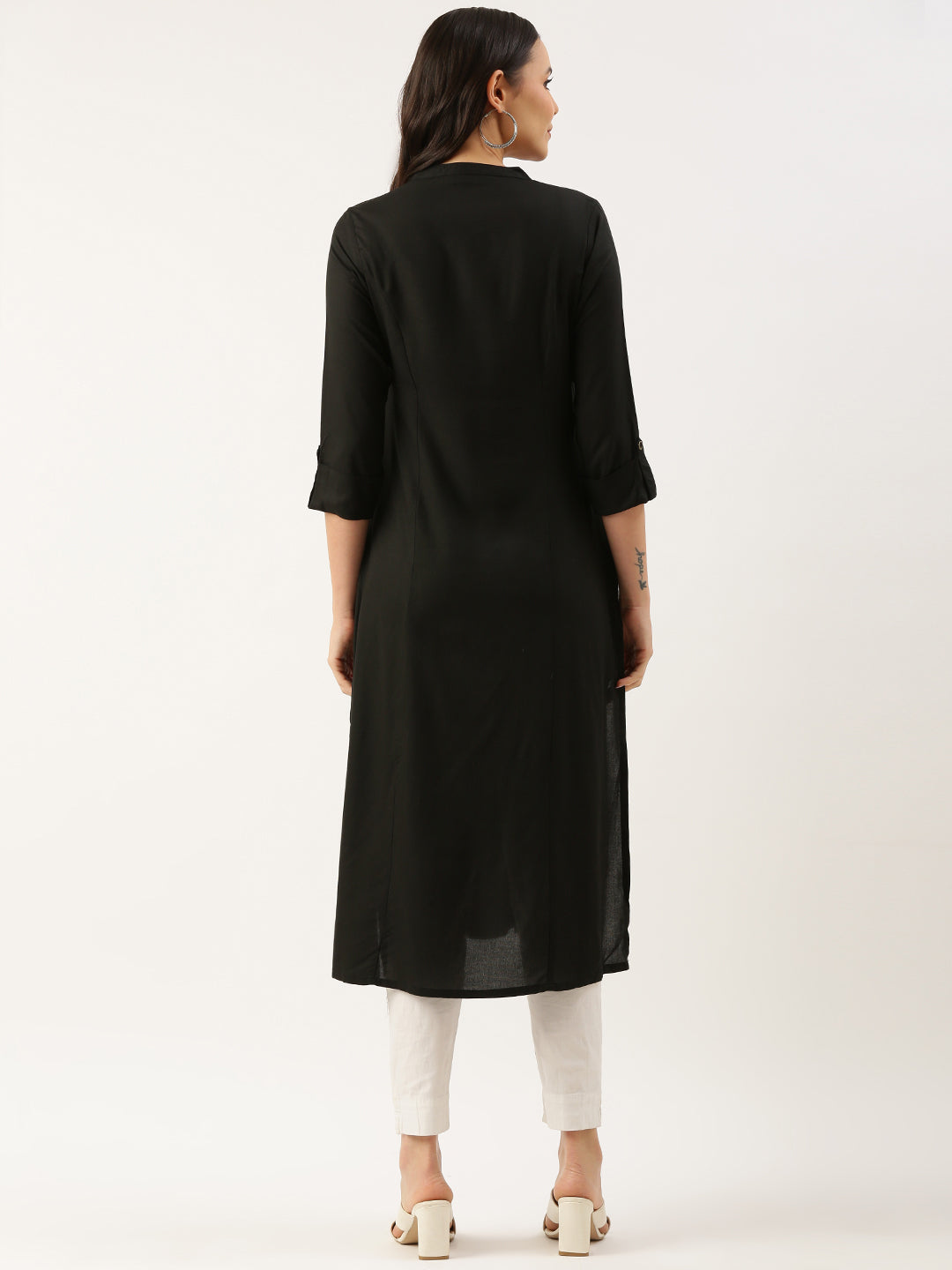 Cadet Blue Solid A-Line Princess Cut Kurta
