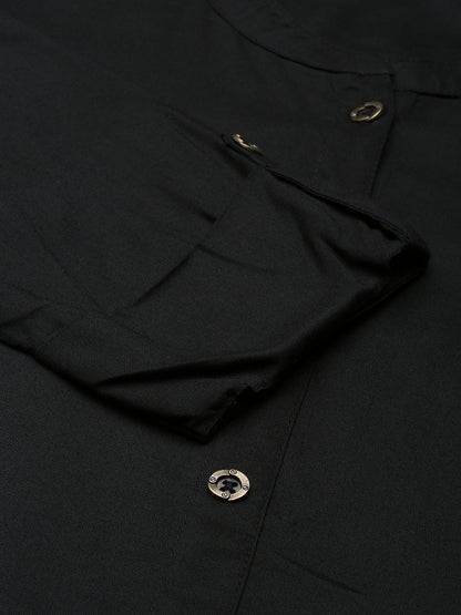 Cadet Blue Solid A-Line Princess Cut Kurta