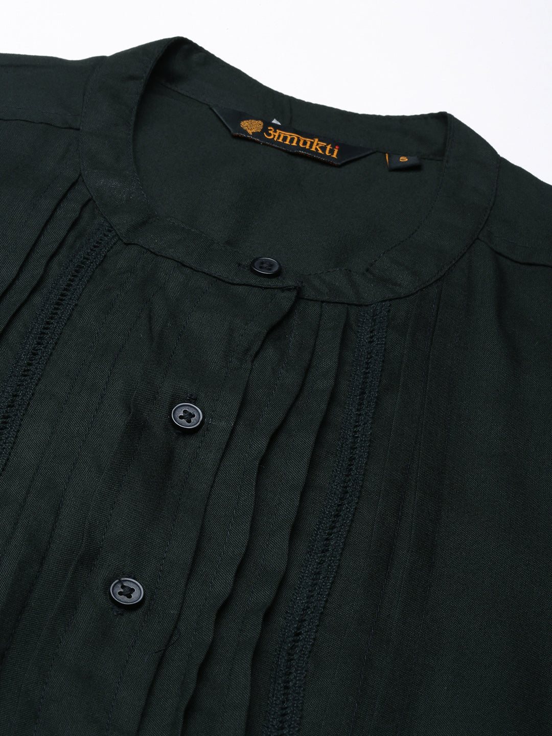 Cadet Blue Viscose Rayon Mandarin Collar Tunic