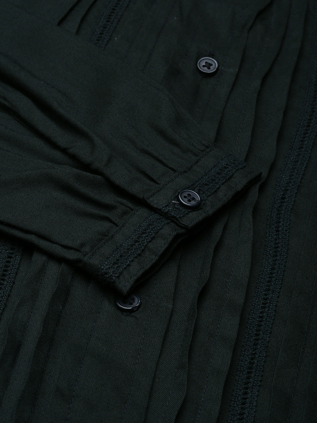 Cadet Blue Viscose Rayon Mandarin Collar Tunic