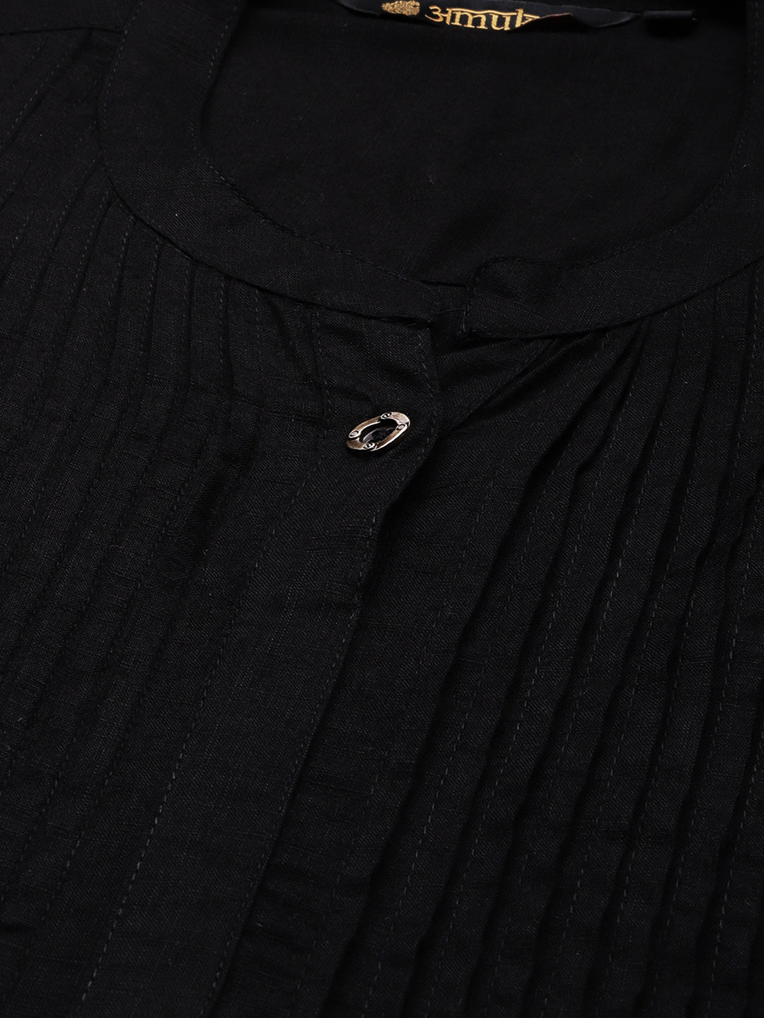 Black Solid Rayon Tunic