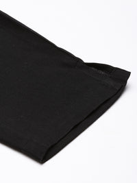 Black Cotflex Solid Pencil Pant