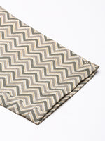 Beige & Grey Zigzag Printed Pencil Pant