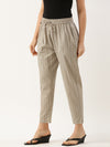 Beige & Grey Zigzag Printed Pencil Pant
