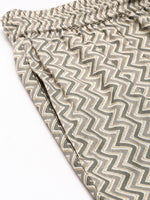 Beige & Grey Zigzag Printed Pencil Pant